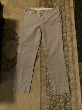 Paper Boy Women's Light Blue Pinstriped Cropped Jeans Sz 4